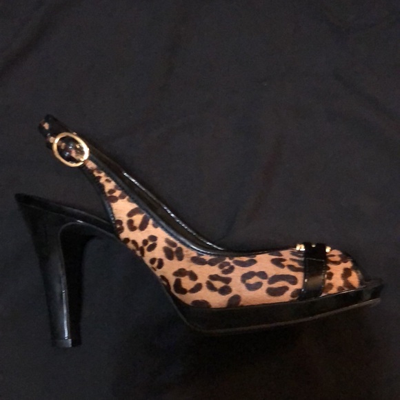 New Anne Klein Leopard Peep Toe Sandals - Picture 6 of 6